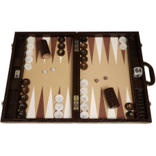 Backgammon-set Proffs XL Wycliffe Brothers I brunt-beige