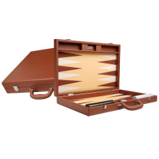 Silverman & Co Premium L Backgammon set in Brown