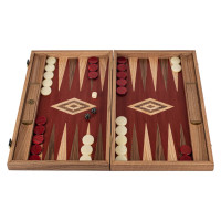 Backgammon komplett set i röd ek Perseus L