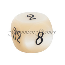 Backgammon Doubling Cube Pearl in Ivory 30 mm