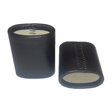 Backgammon Leather Dice Cups Oval in Black