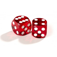 Official Precision Dice for Backgammon 14 mm Red