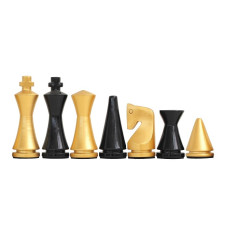 Schackpjäser i modern stil Golden Glossy 75 mm