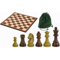 Chess Set Combo vert sac avec boucle Board & 3 3/4" King PIECES-Free Ship 