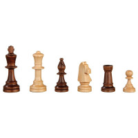 Schackpjäser Heinrich handsnidade i trä KH 77 mm